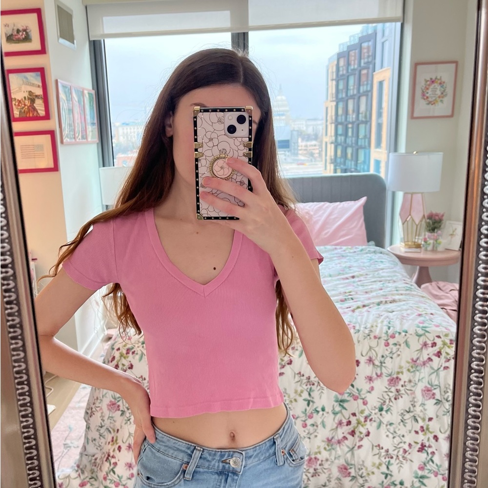 Brandy Melville Pink Crop Top